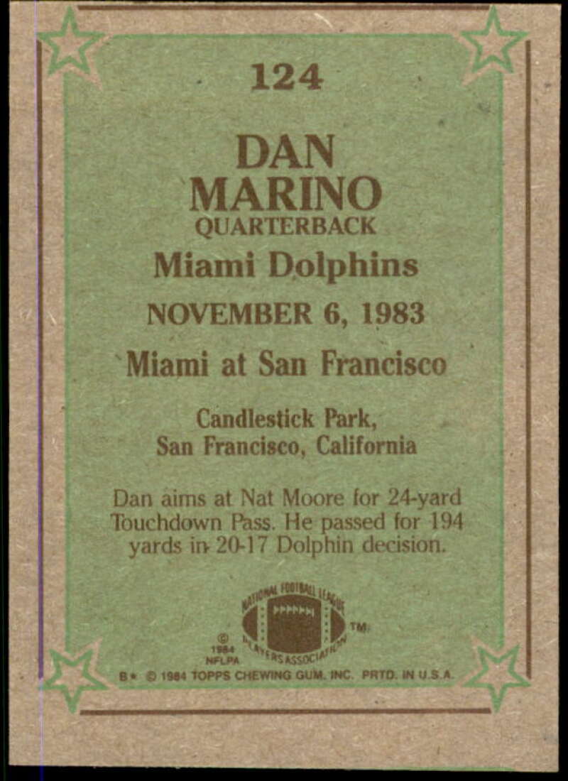 Dan Marino 1984 Topps #124 ROOKIE Instant Replay Miami Dolphins