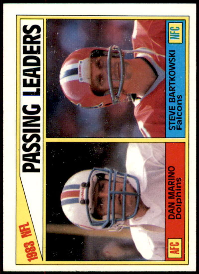 Passing Leaders/Dan Marino/Steve Bartkowski Rookie Card 1984 Topps #202  Image 1