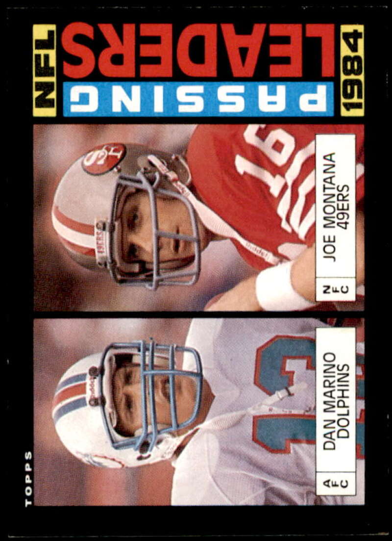 Passing Leaders/Dan Marino/Joe Montana Card 1985 Topps #192  Image 1