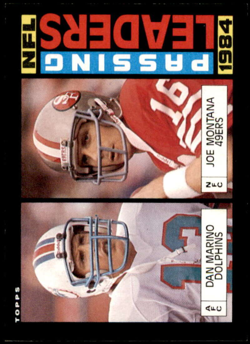 Passing Leaders/Dan Marino/Joe Montana Card 1985 Topps #192  Image 1