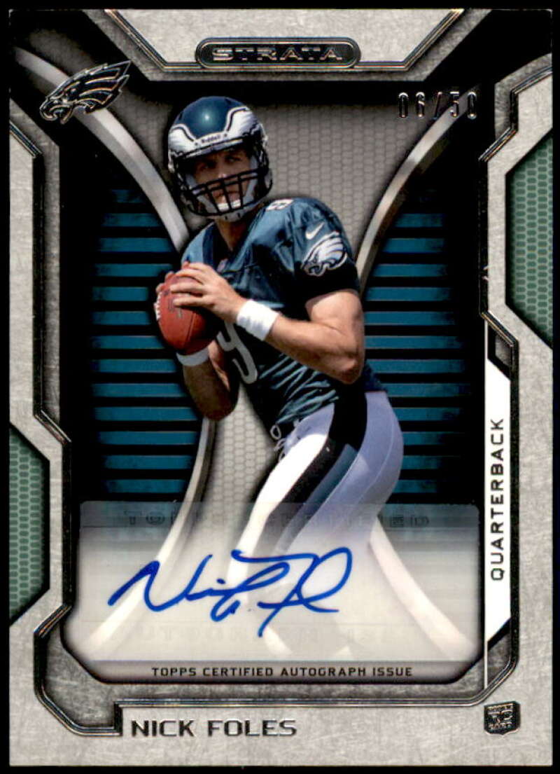 Nick Foles Rookie Card 2012 Topps Strata Rookie Autographs Green #RANF  Image 1