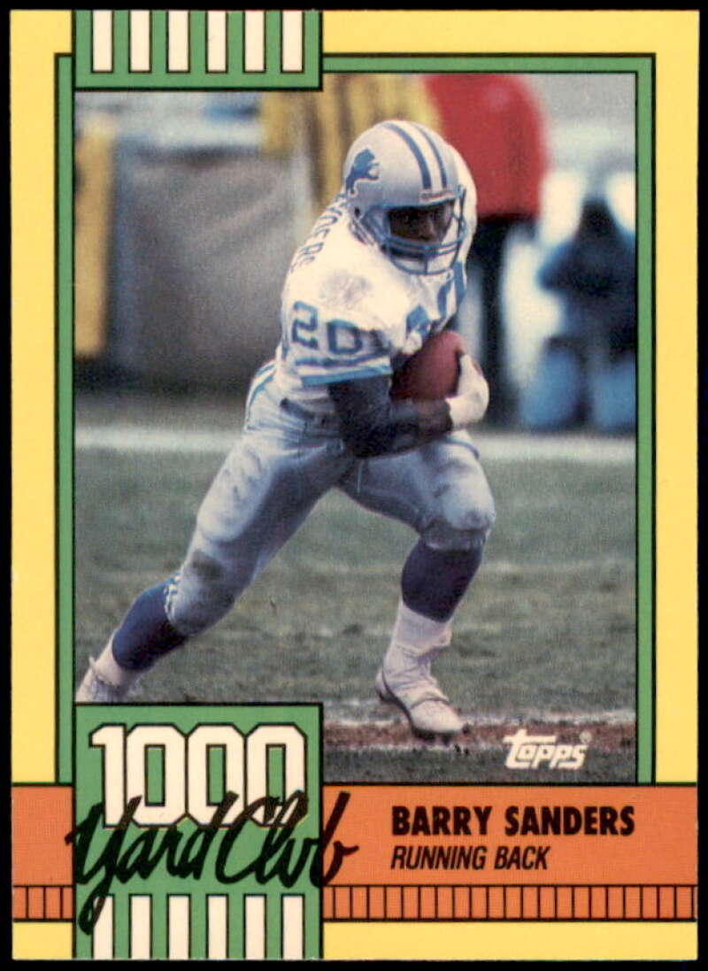 Barry Sanders Card 1990 Topps 1000 Yard Club #3  Image 1