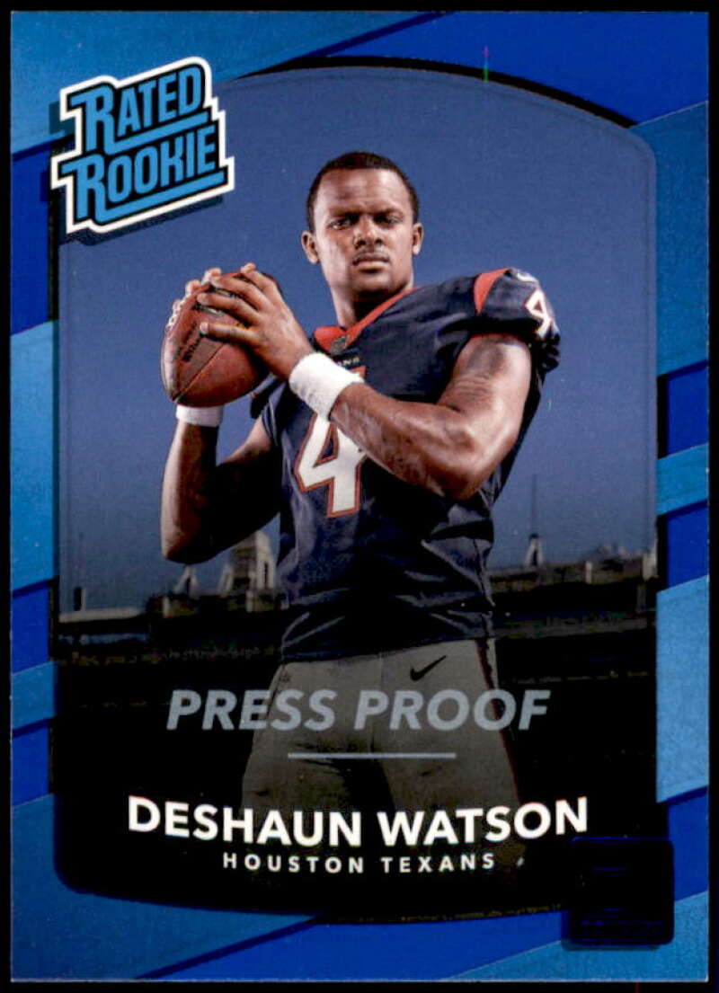 Deshaun Watson Rookie Card 2017 Donruss Press Proofs Blue #345  Image 1