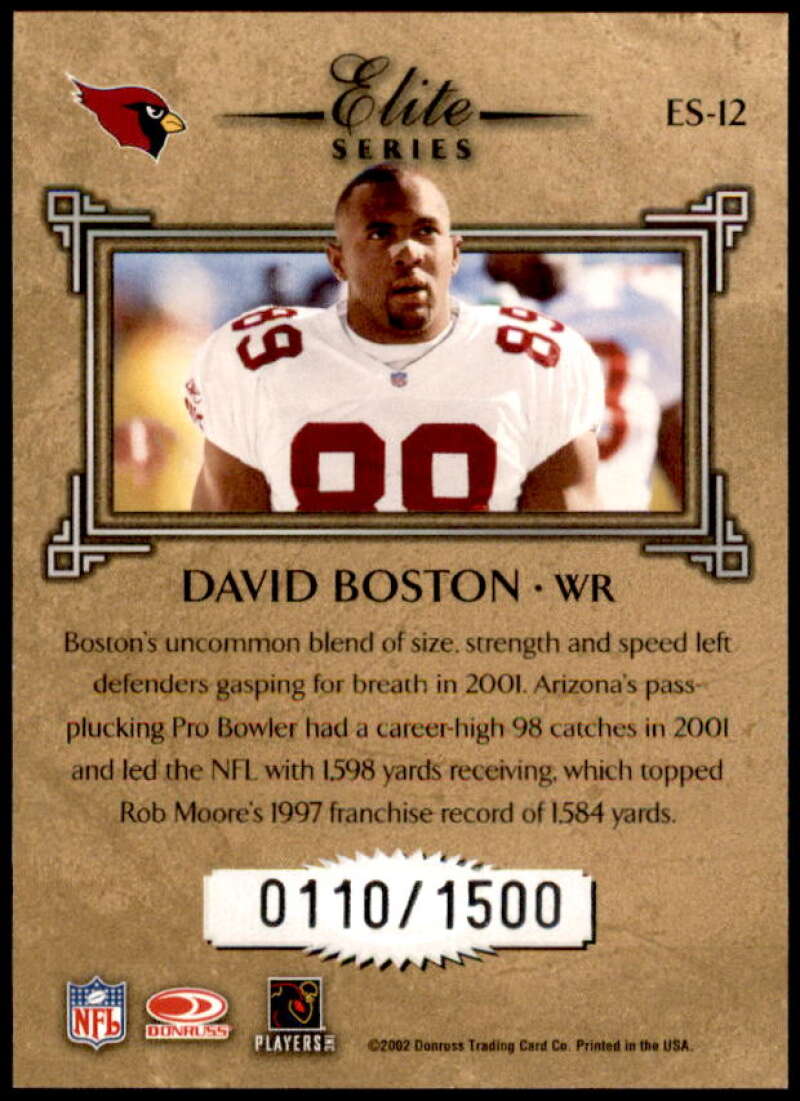 David Boston Card 2002 Donruss Elite Series #ES12  Image 2