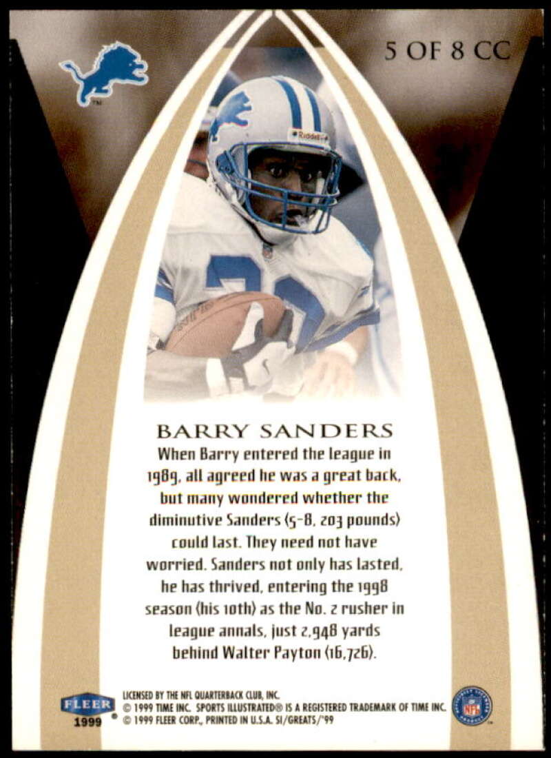 Barry Sanders Card 1999 Sports Illustrated Canton Calling #5  Image 2