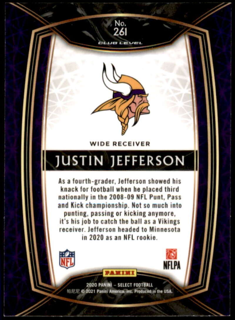 Justin Jefferson Rookie Card 2020 Select #261  Image 2