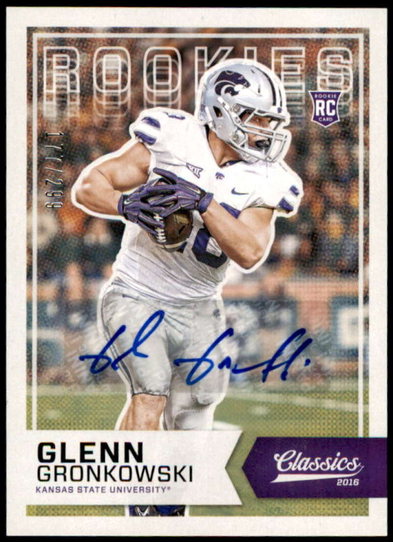 Glenn Gronkowski Card 2016 Classics Significant Signatures #260  Image 1