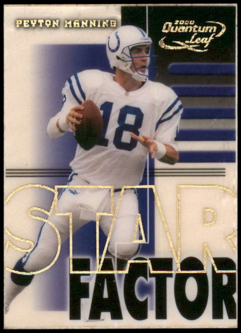 Peyton Manning Card 2000 Quantum Leaf Star Factor #SF18  Image 1