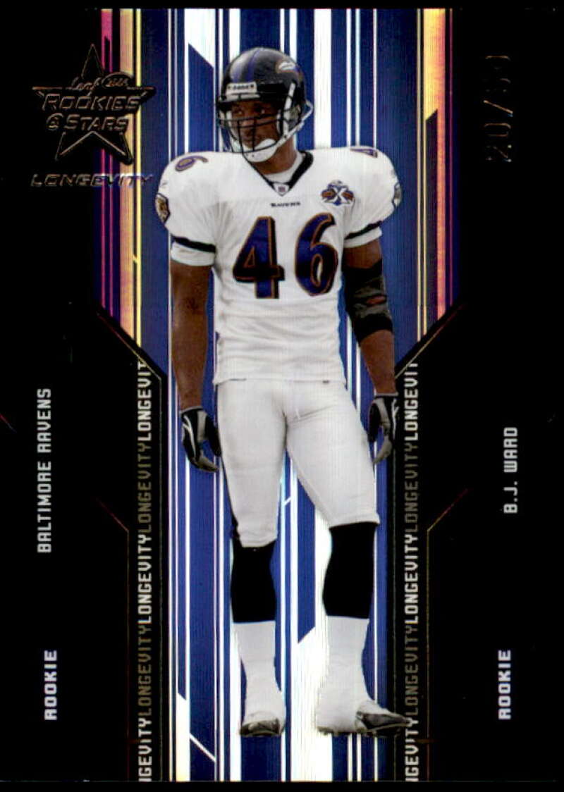 B.J. Ward Card 2005 Leaf Rookies and Stars Longevity Black #194  Image 1