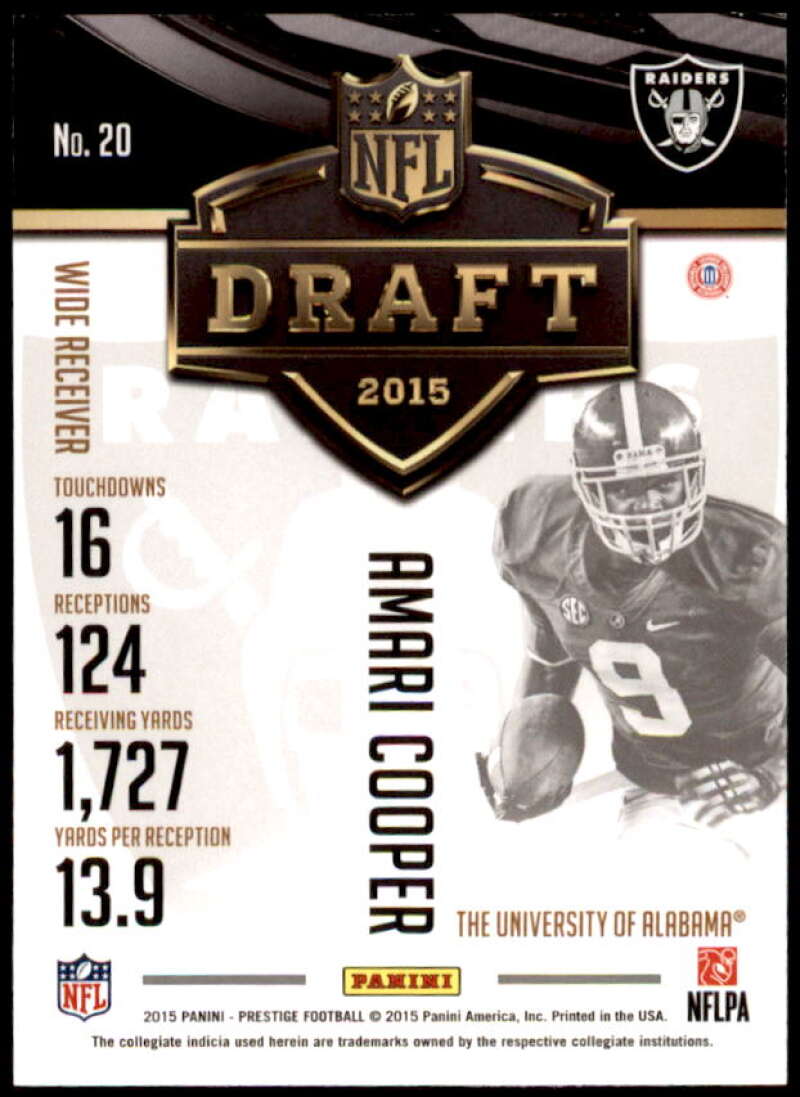 Amari Cooper Rookie Card 2015 Prestige Draft Big Board #20  Image 2