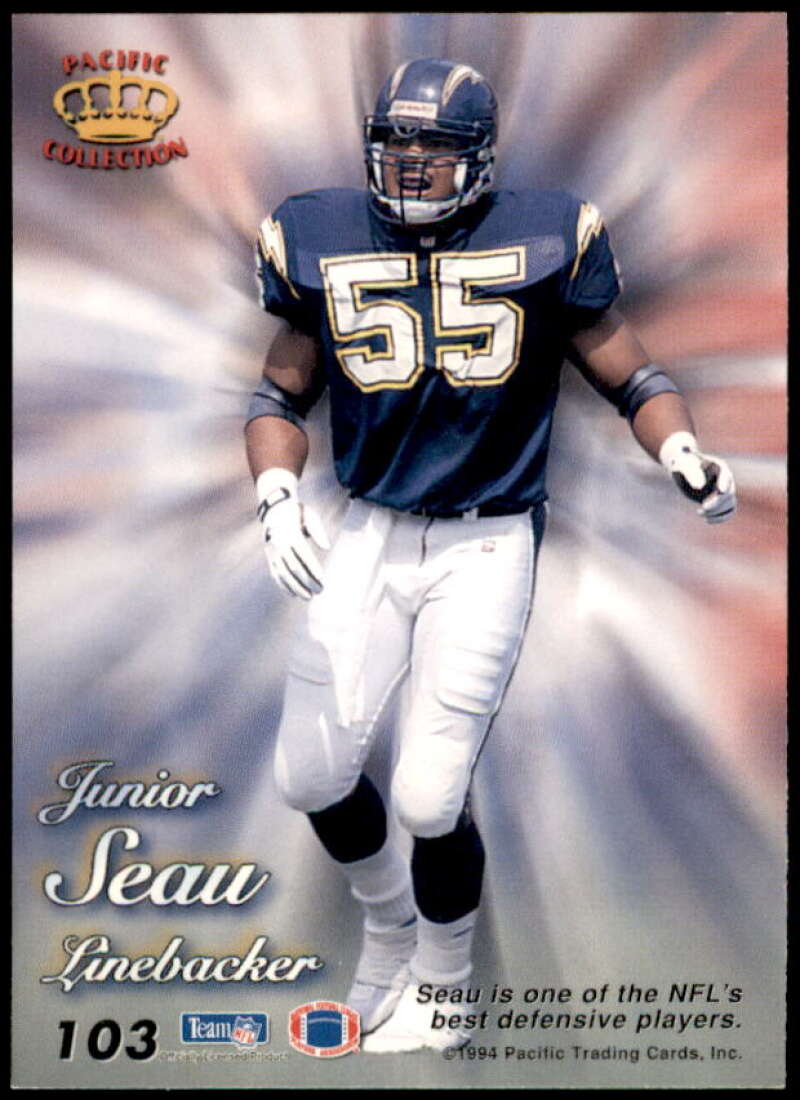 Junior Seau Card 1994 Pacific Prisms Gold #103  Image 2