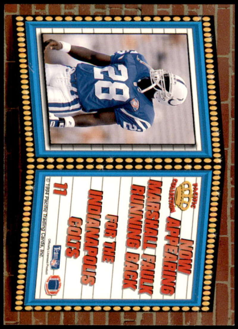 Marshall Faulk Card 1994 Pacific Marquee Prisms #11  Image 2