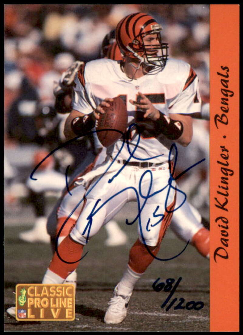 David Klingler Card 1993 Pro Line Live Autographs #20  Image 1