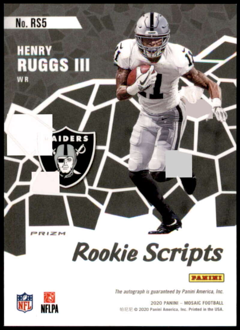 Henry Ruggs III Rookie Card 2020 Panini Mosaic Rookie Scripts #5  Image 2