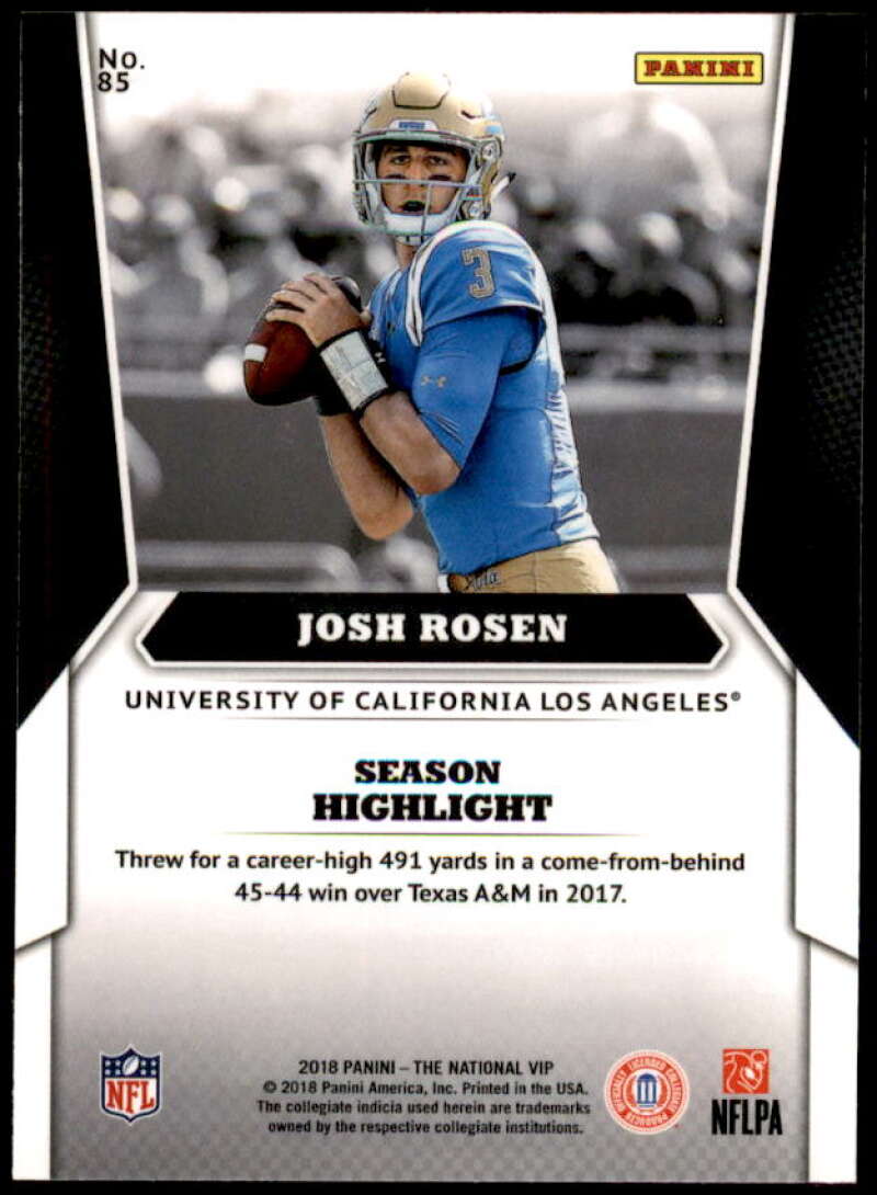 Josh Rosen Rookie Card 2018 Panini National Convention Gold VIP #85  Image 2