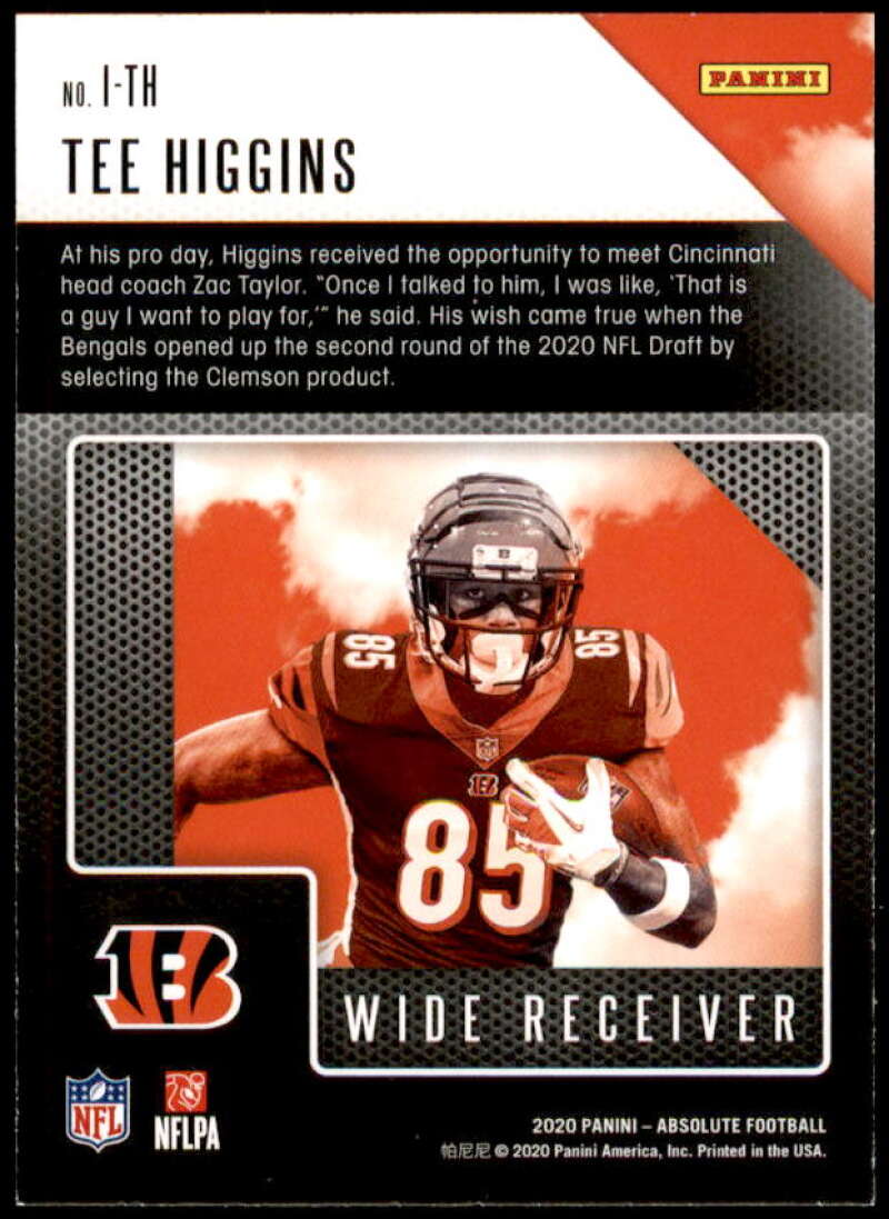 Tee Higgins Rookie Card 2020 Absolute Introductions #10  Image 2