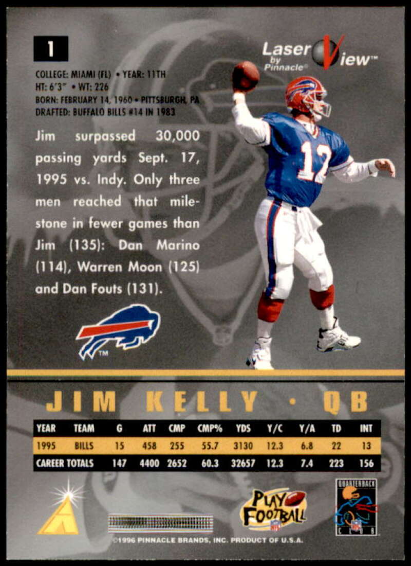 Jim Kelly Card 1996 Laser View #1  Image 2