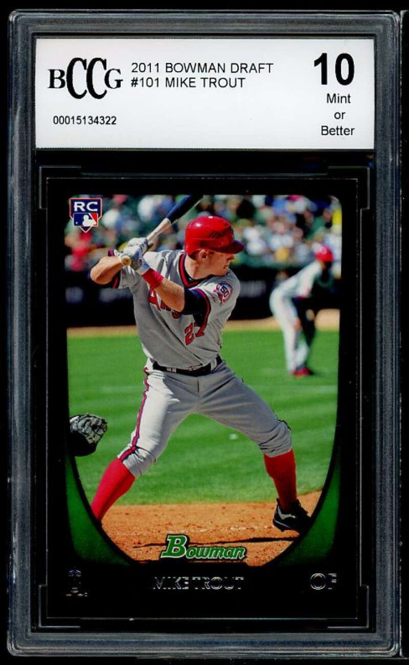 Mike Trout 2011 Bowman Draft Series Near Mint Rookie Card #101