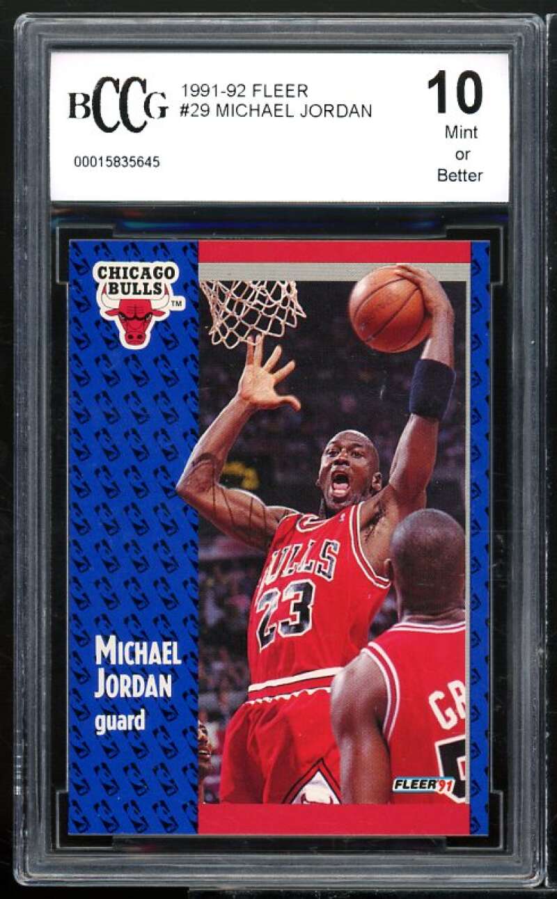 1991-92 Fleer #29 Michael Jordan Card BCCG 10 Mint+ Image 1