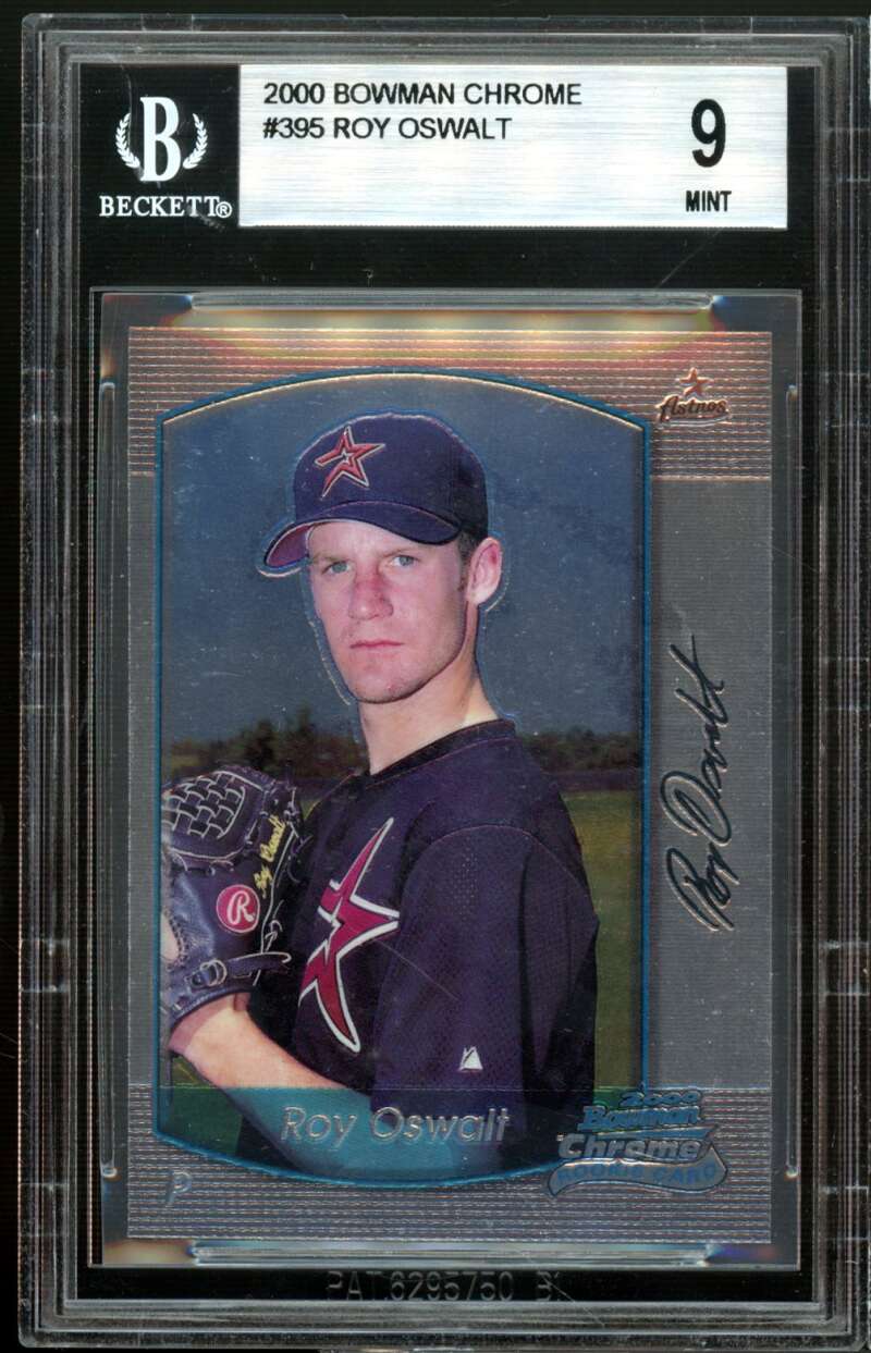 Roy Oswalt Rookie Card 2000 Bowman Chrome #395 BGS 9 (8.5 9 9 9) Image 1