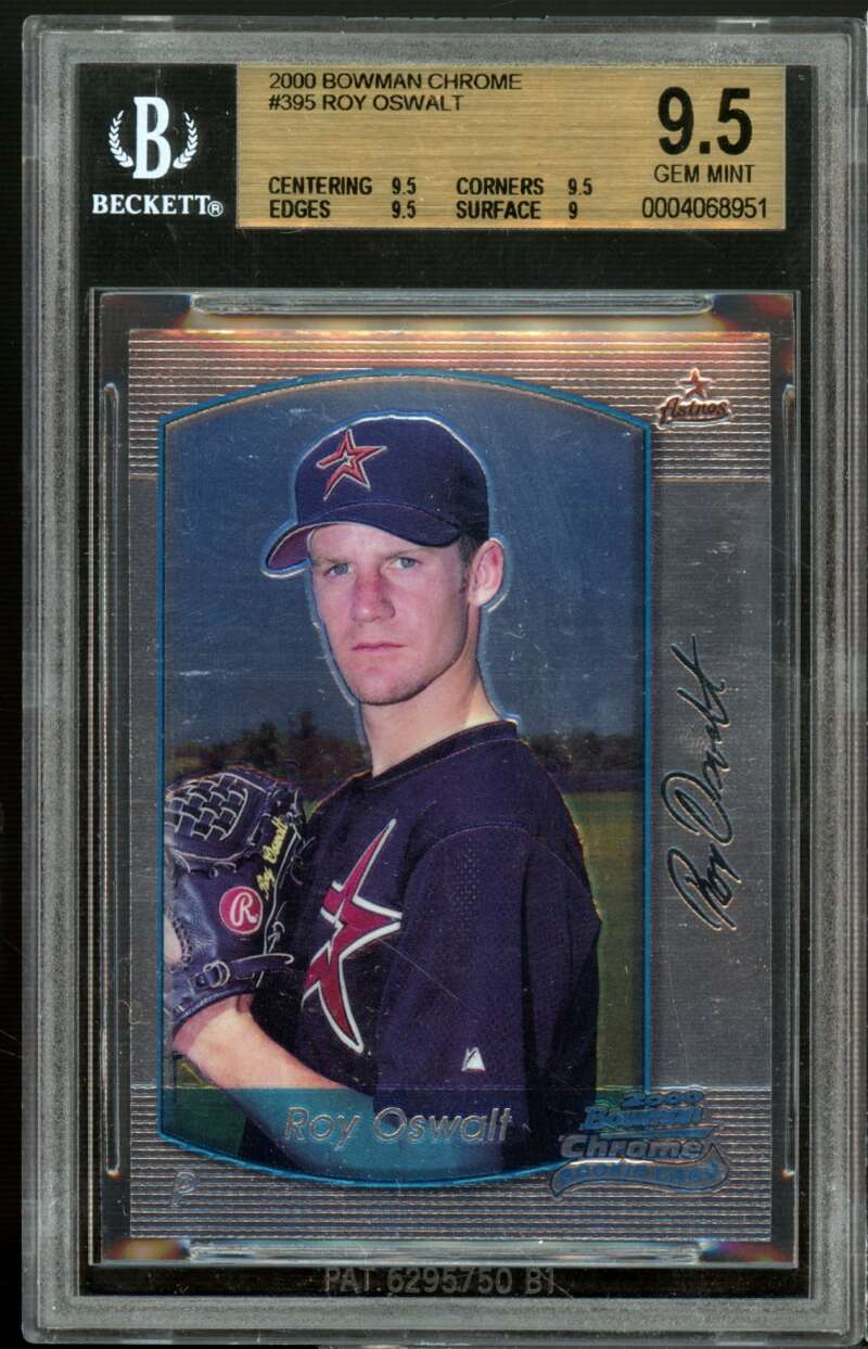 Roy Oswalt Rookie Card 2000 Bowman Chrome #395 BGS 9.5 (9.5 9.5 9.5 9) Image 1