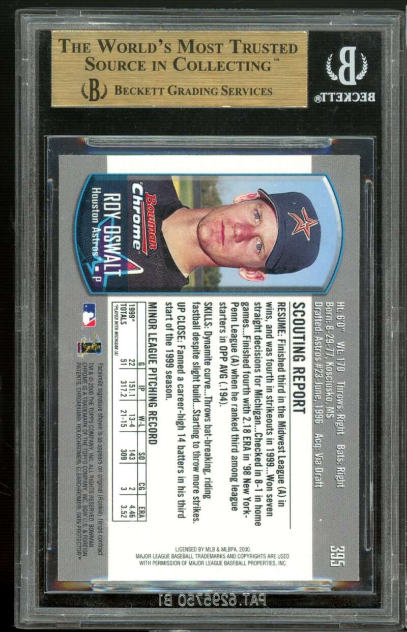 Roy Oswalt Rookie Card 2000 Bowman Chrome #395 BGS 9.5 (9.5 9.5 9.5 9) Image 2