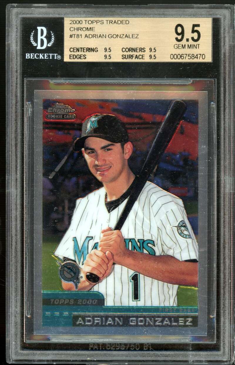 Adrian Gonzalez Rookie 2000 Topps Traded Chrome #T81 BGS 9.5 (9.5 9.5 9.5 9.5) Image 1