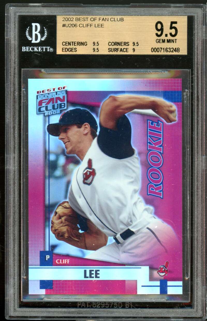 Cliff Lee Rookie 2002 Donruss Best of Fan Club #U206 BGS 9.5 (9.5 9.5 9.5 9) Image 1