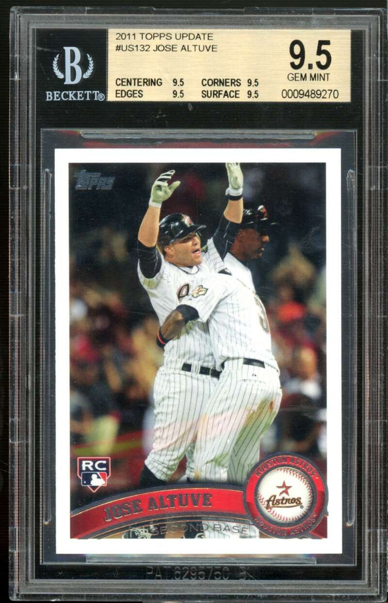 Jose Altuve Rookie Card 2011 Topps Update #US132 BGS 9.5 (9.5 9.5 9.5 9.5) Image 1