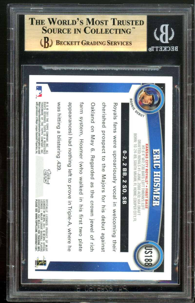 Eric Hosmer Rookie 2011 Topps Update Red Border #US188 BGS 9.5 (9.5 9 9.5 10) Image 2