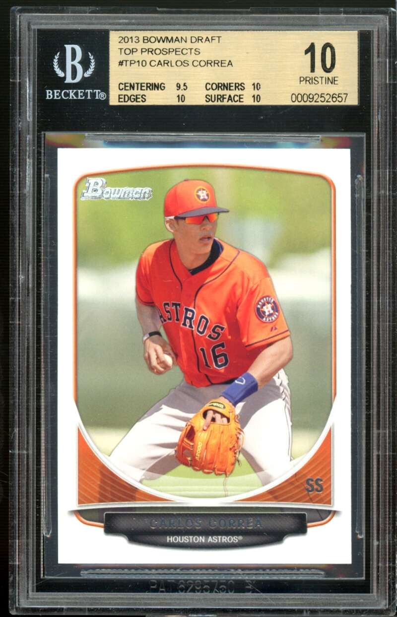 Carlos Correa Rookie 2013 Bowman Draft Top Prospects #TP-10 (PRISTINE) BGS 10 Image 1