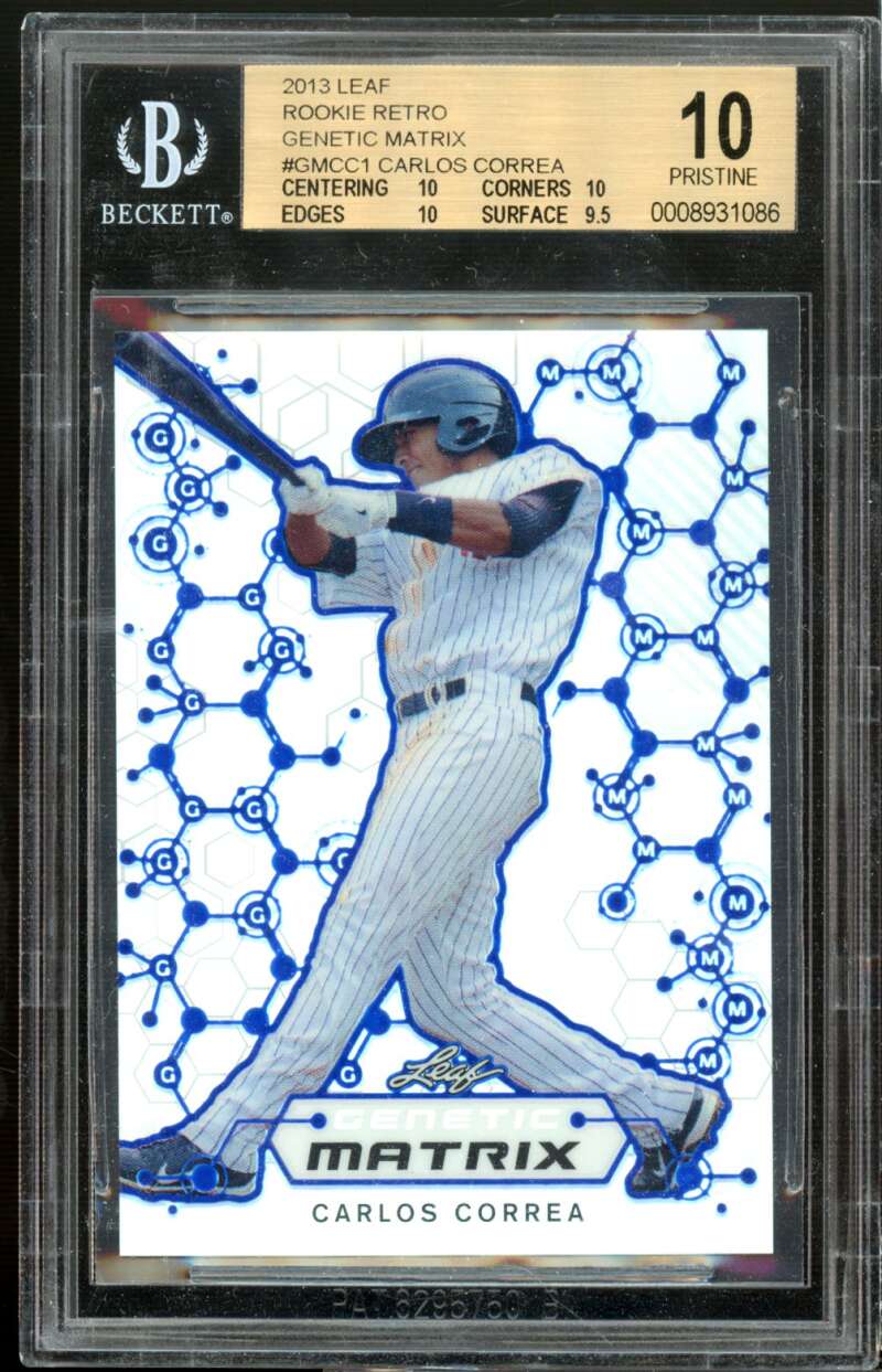 Carlos Correa Rookie 2013 Leaf Rookie Retro Genetic Matris #1 (PRISTINE) BGS 10 Image 1