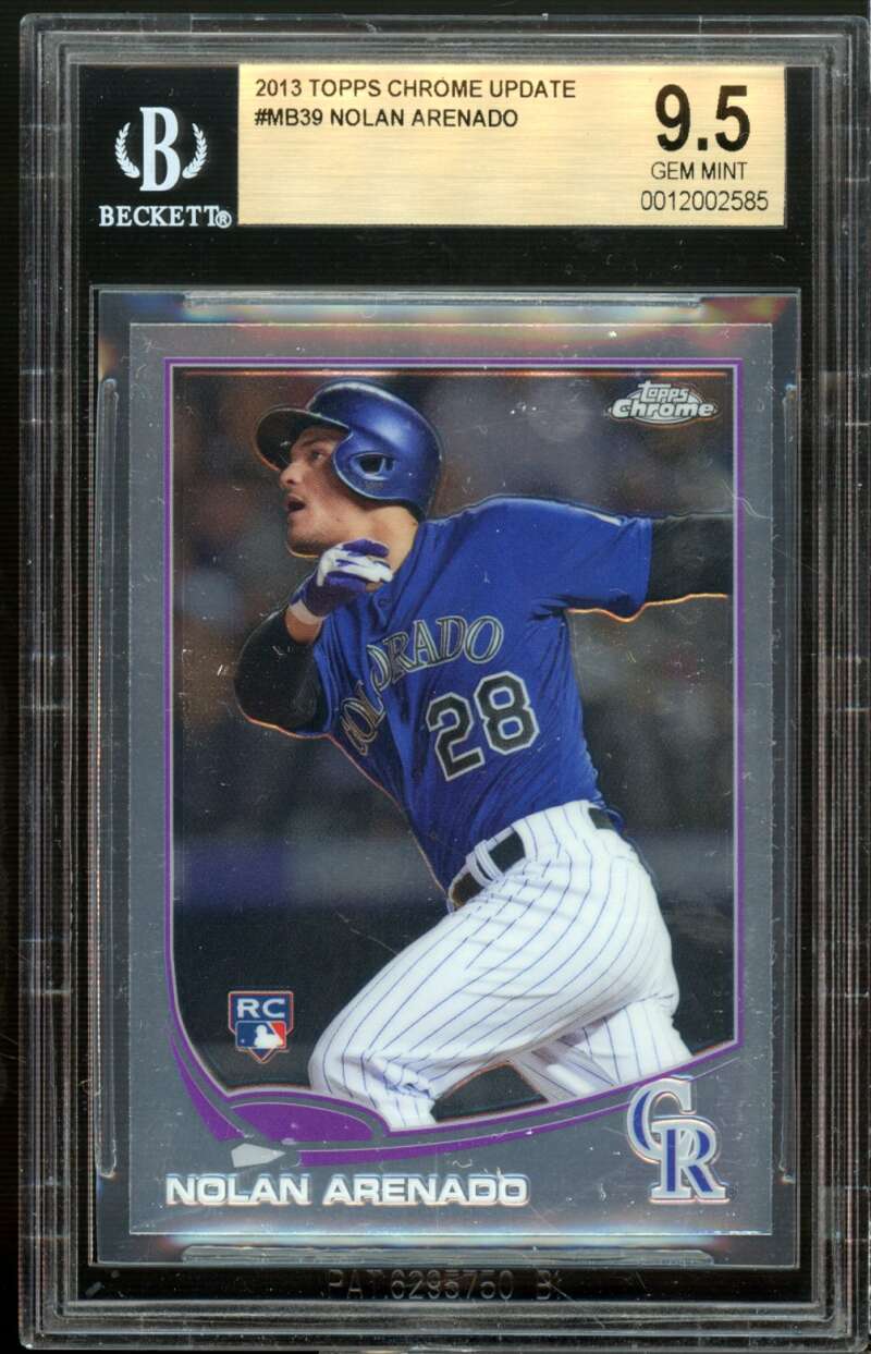 Nolan Arenado Rookie Card 2013 Topps Chrome Update #MB39 BGS 9.5 Image 1