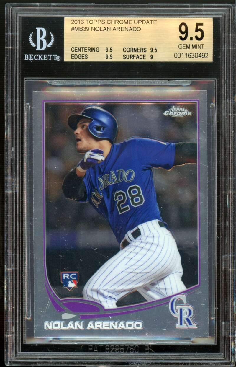 Nolan Arenado Rookie Card 2013 Topps Chrome Update #MB39 BGS 9.5 (9.5 9.5 9.5 9) Image 1