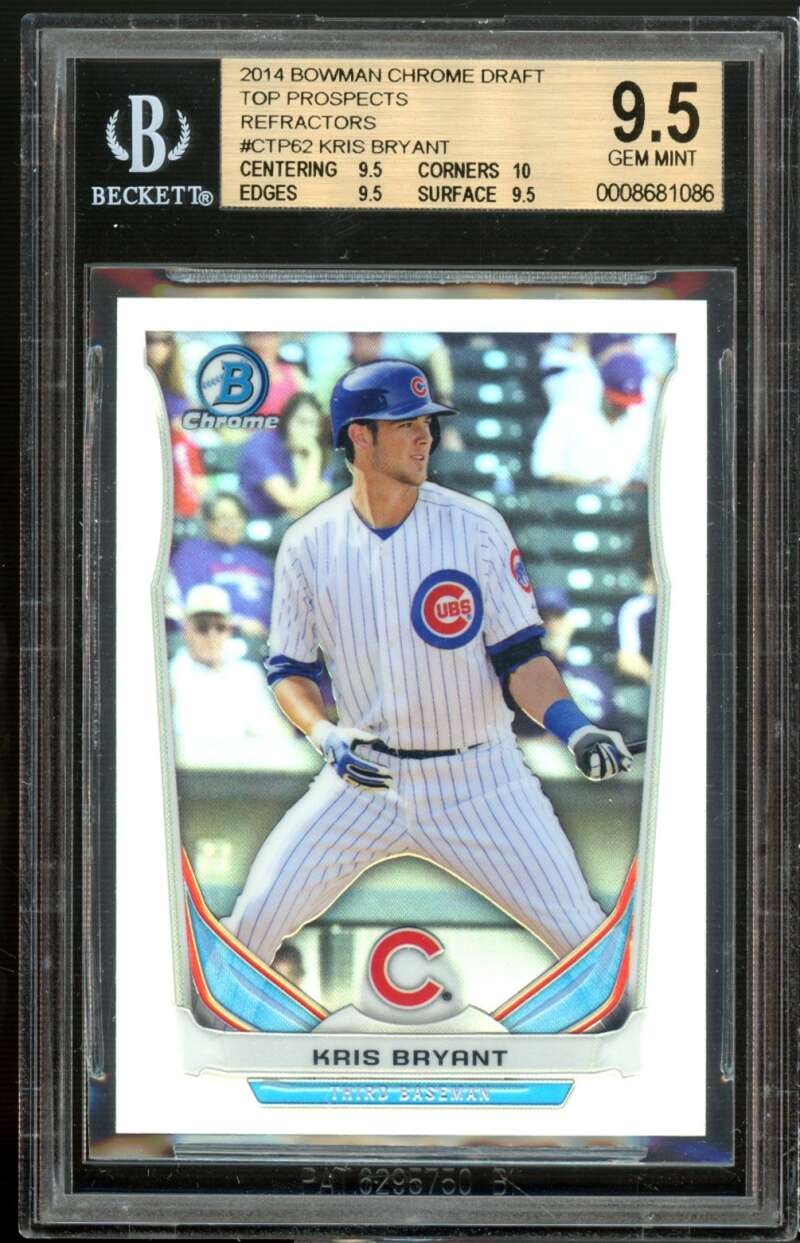 Kris Bryant Rookie Card 2014 Bowman Chrome Draft TP Refractors #CTP-62 BGS 9.5 Image 1