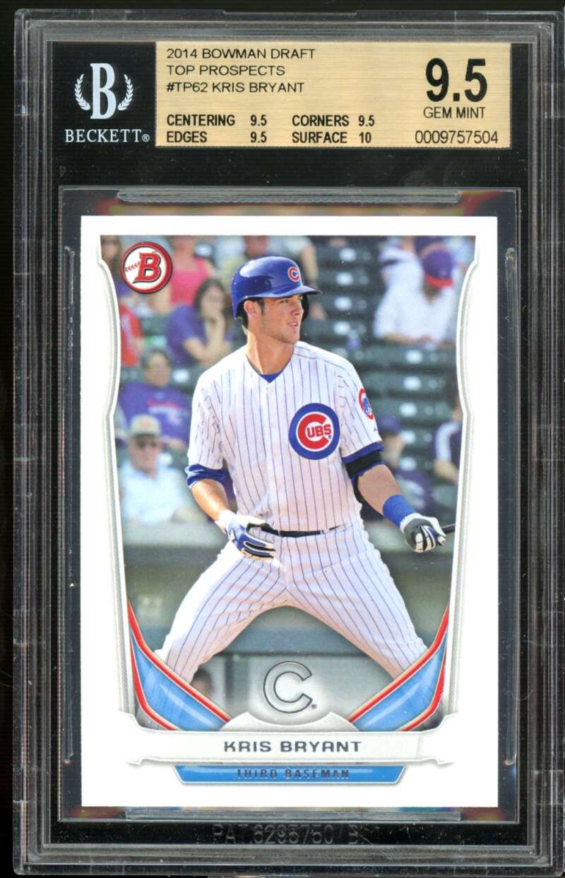 Kris Bryant Rookie Card 2014 Bowman Draft TP #TP-62 BGS 9.5 (9.5 9.5 9.5 10) Image 1