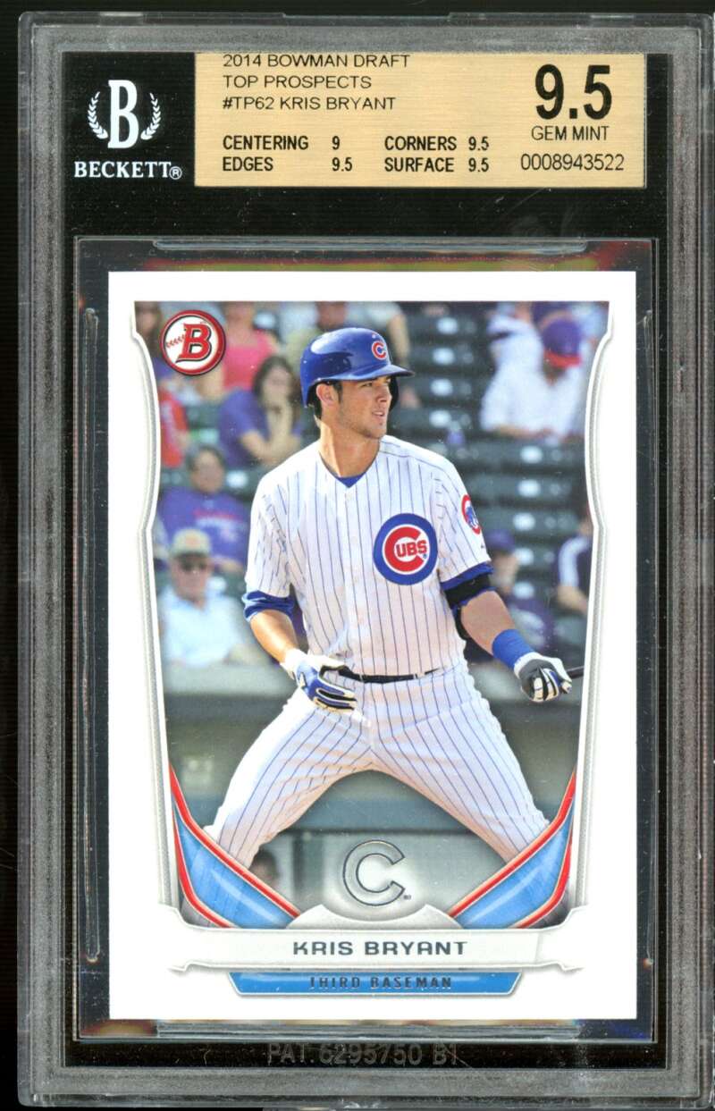 Kris Bryant Rookie Card 2014 Bowman Draft TP #TP-62 BGS 9.5 (9 9.5 9.5 9.5) Image 1