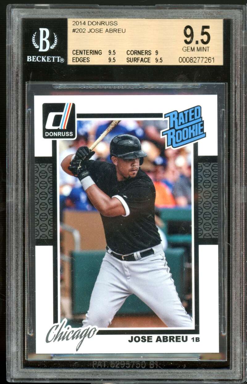 Jose Abreu Rookie Card 2014 Donruss #202 BGS 9.5 (9.5 9 9.5 9.5) Image 1