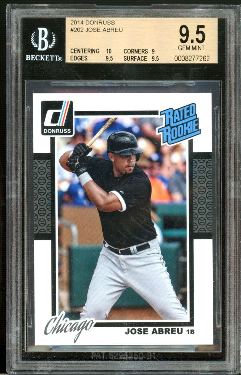 Jose Abreu Rookie Card 2014 Donruss #202 BGS 9.5 (10 9 9.5 9.5) Image 1