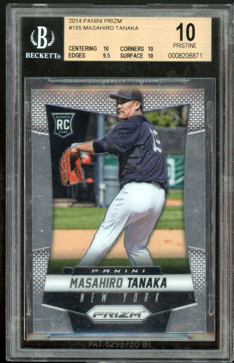 Masahiro Tanaka Rookie Card 2014 Panini Prizm #185 (PRISTINE) BGS 10 Image 1