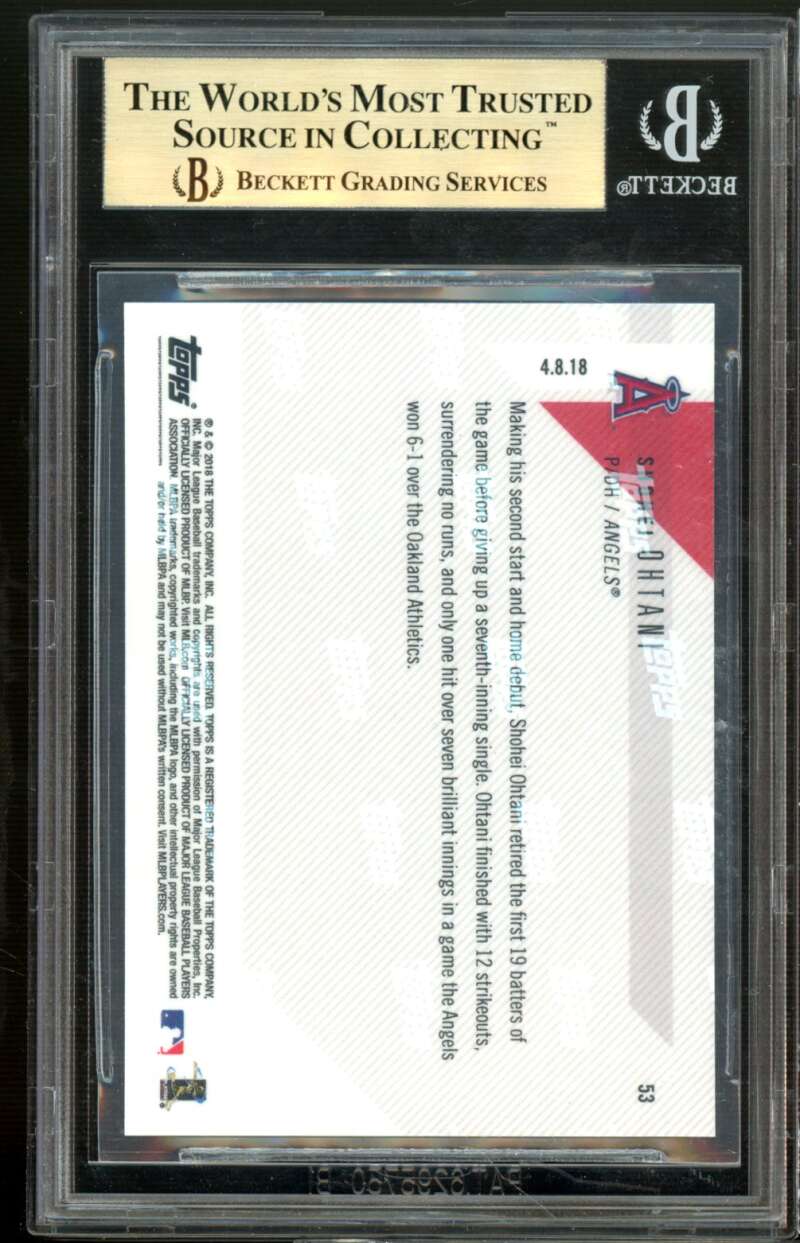 Shohei Ohtani Rookie Card 2018 Topps Now #53 BGS 9.5 (9.5 9.5 9.5 9.5) Image 2