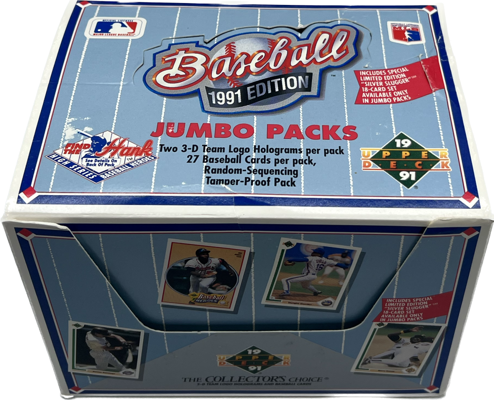 1991 Upper Deck Jumbo Packs Find The Hank Baseball Box Image 1