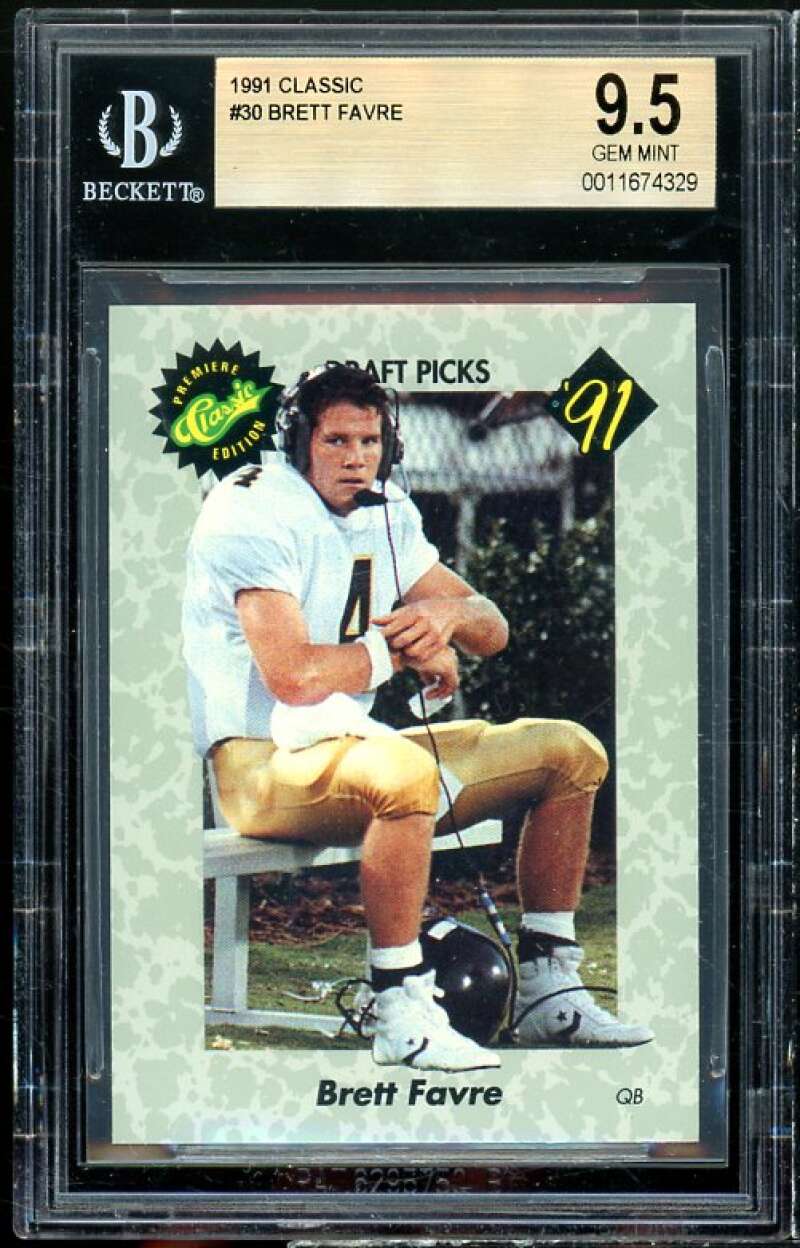 Brett Favre Rookie Card 1991 Classic #30 BGS 9.5 Image 1