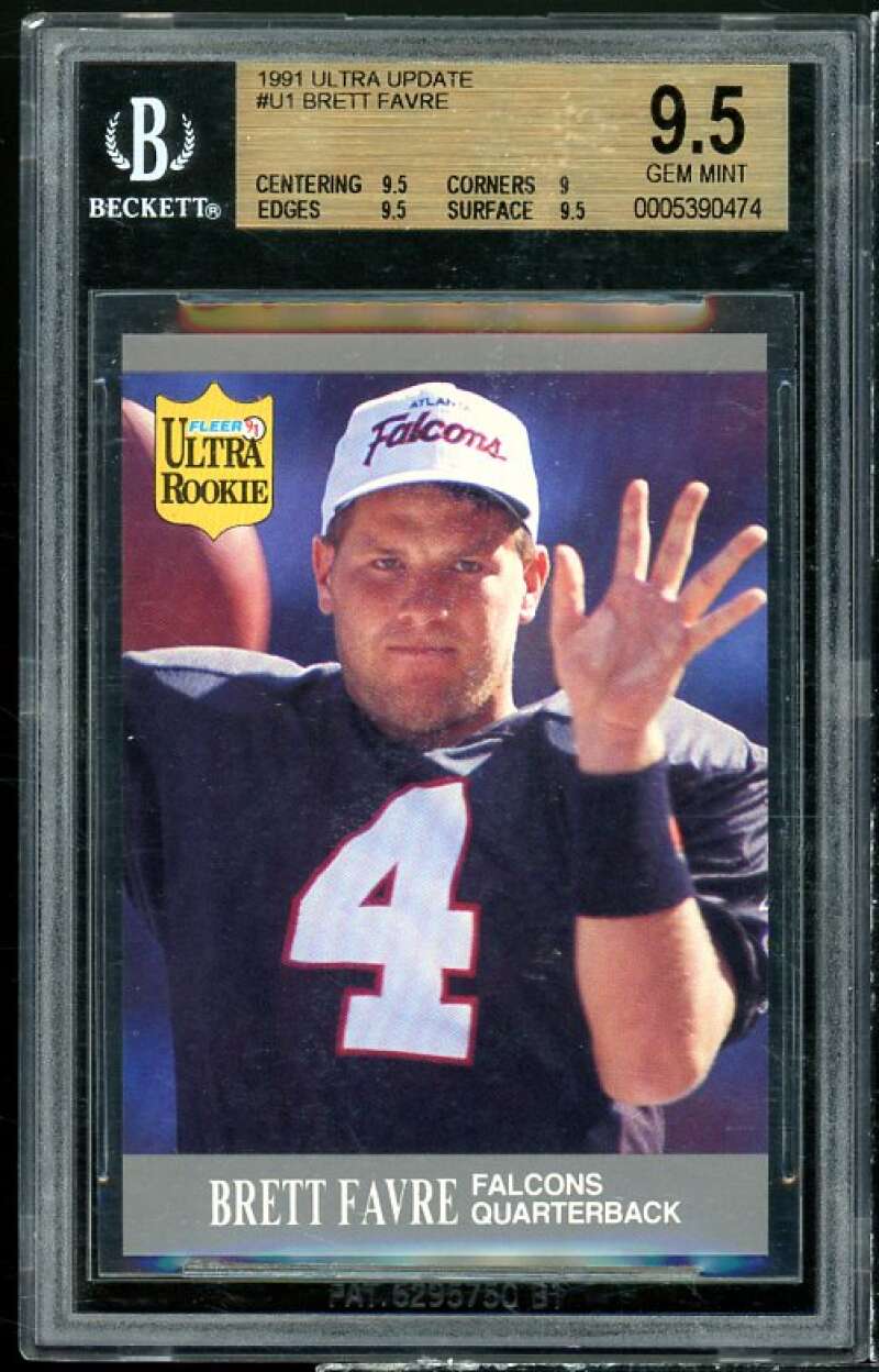 Brett Favre Rookie Card 1991 Ultra Update #U-1 BGS 9.5 (9.5 9 9.5 9.5) Image 1