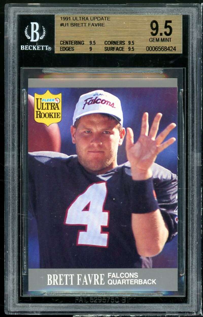 Brett Favre Rookie Card 1991 Ultra Update #U-1 BGS 9.5 (9.5 9.5 9 9.5) Image 1