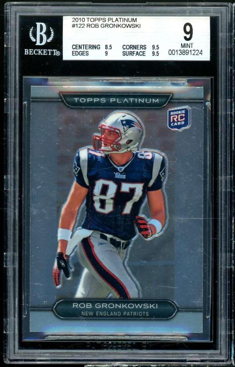 Rob Gronkowski Rookie Card 2010 Topps Platinum #122 BGS 9 (8.5 9.5 9 9 –