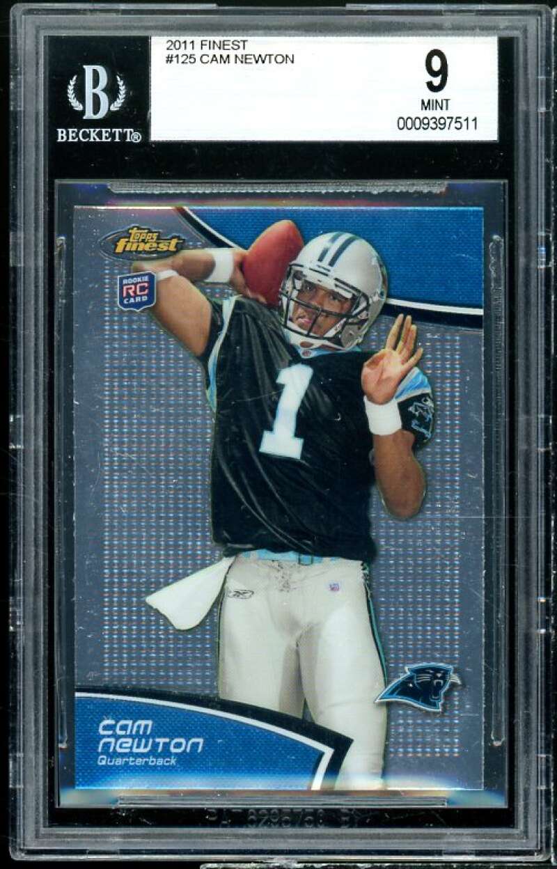 Cam Newton Rookie Card 2011 Finest #125 BGS 9 Image 1