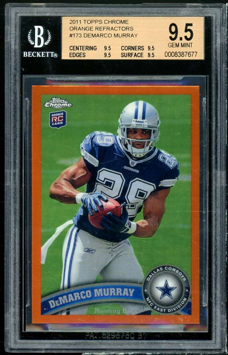 DeMarco Murray Rookie Card 2011 Topps Chrome Orange Refractors #173 BGS 9.5 Image 1