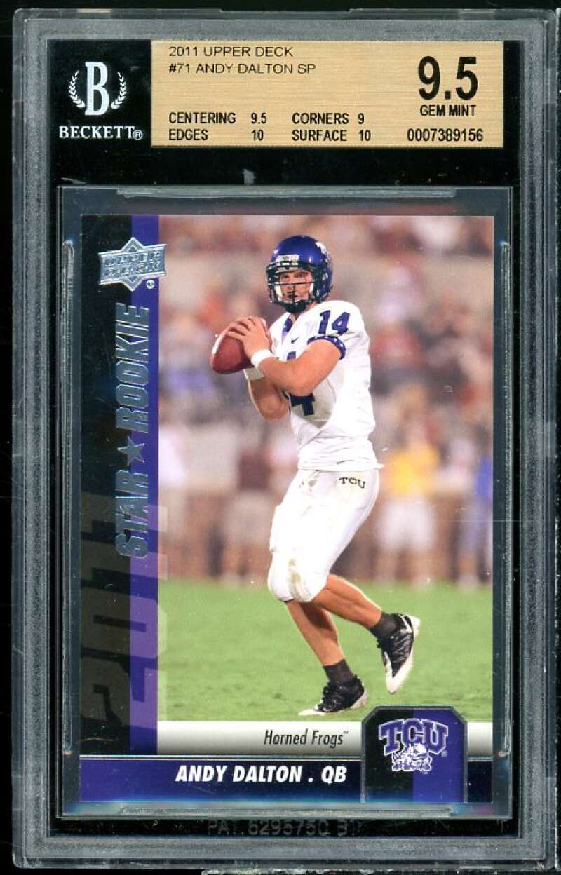 Andy Dalton Rookie Card 2011 Upper Deck #71 BGS 9.5 (9.5 9 10 10) Image 1