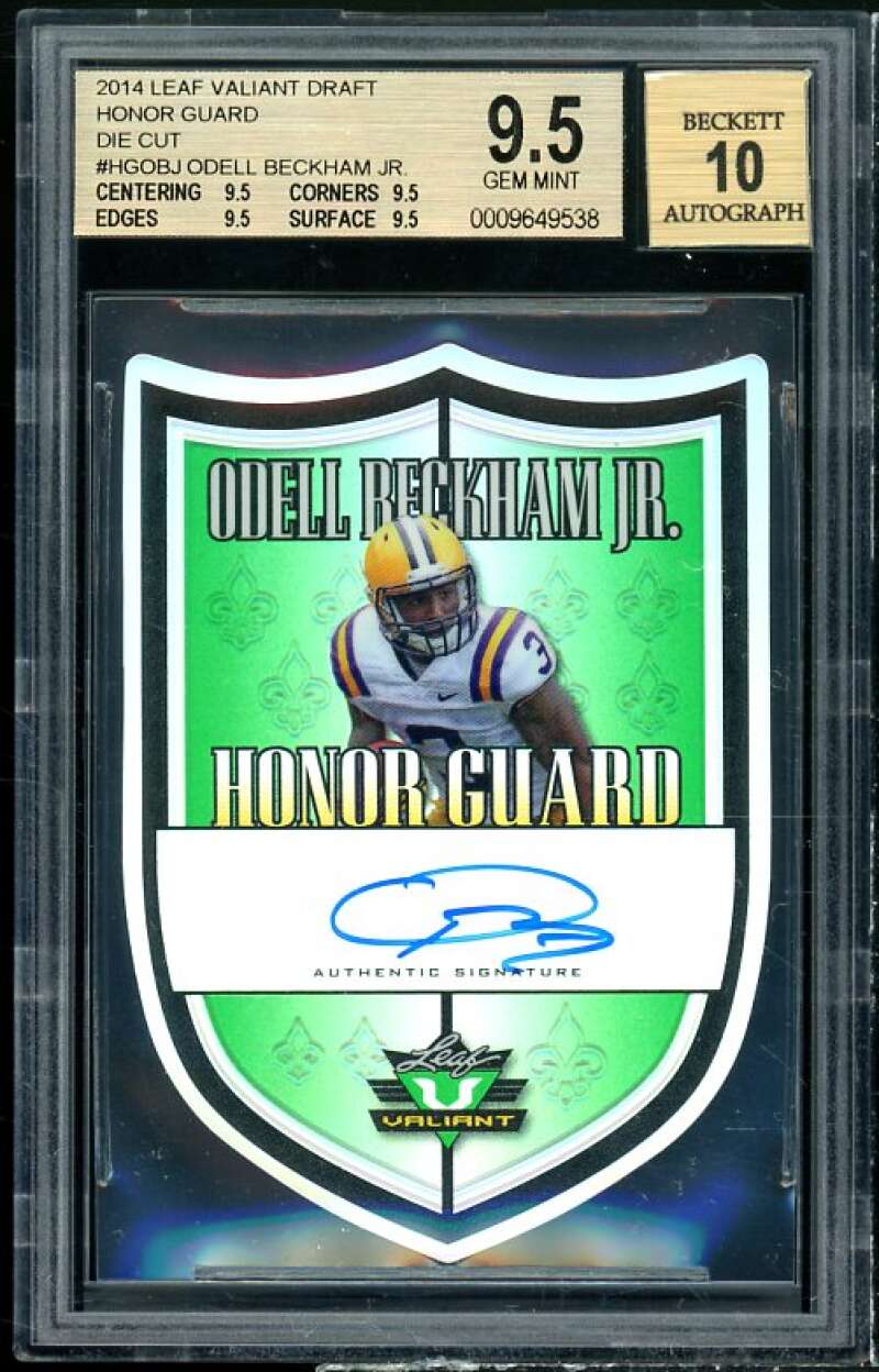 Odell Beckham Rookie 2014 Leaf Valiant HG DC Autograph BGS 9.5 (9.5 9.5 9.5 9.5) Image 1